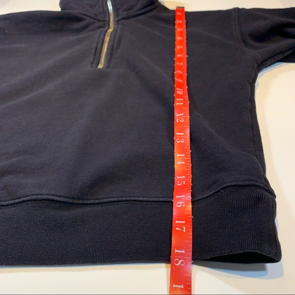 Sz. XXS the group Babaton Aritzia black 1/4 zip pullover mock neck crop sweater - Picture 4 of 9